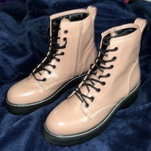 Madden Girl pink combat boots